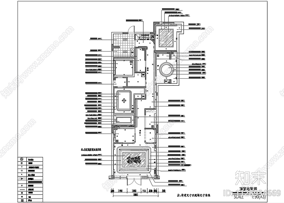 现代美容院cad施工图下载【ID:1126934669】