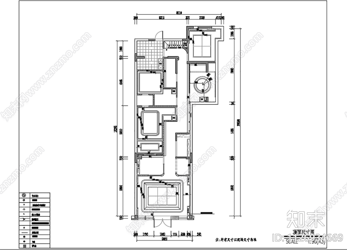 现代美容院cad施工图下载【ID:1126934669】