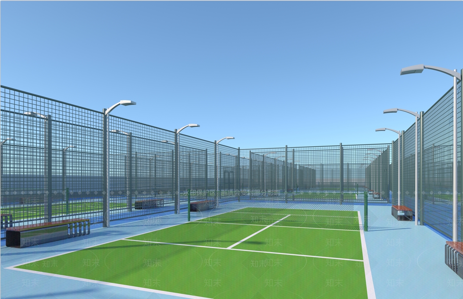 现代网球场3D模型下载【ID:1126873481】