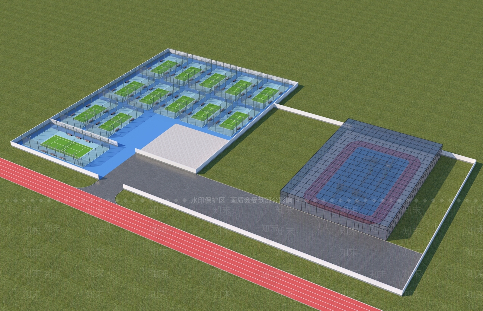 现代网球场3D模型下载【ID:1126873481】