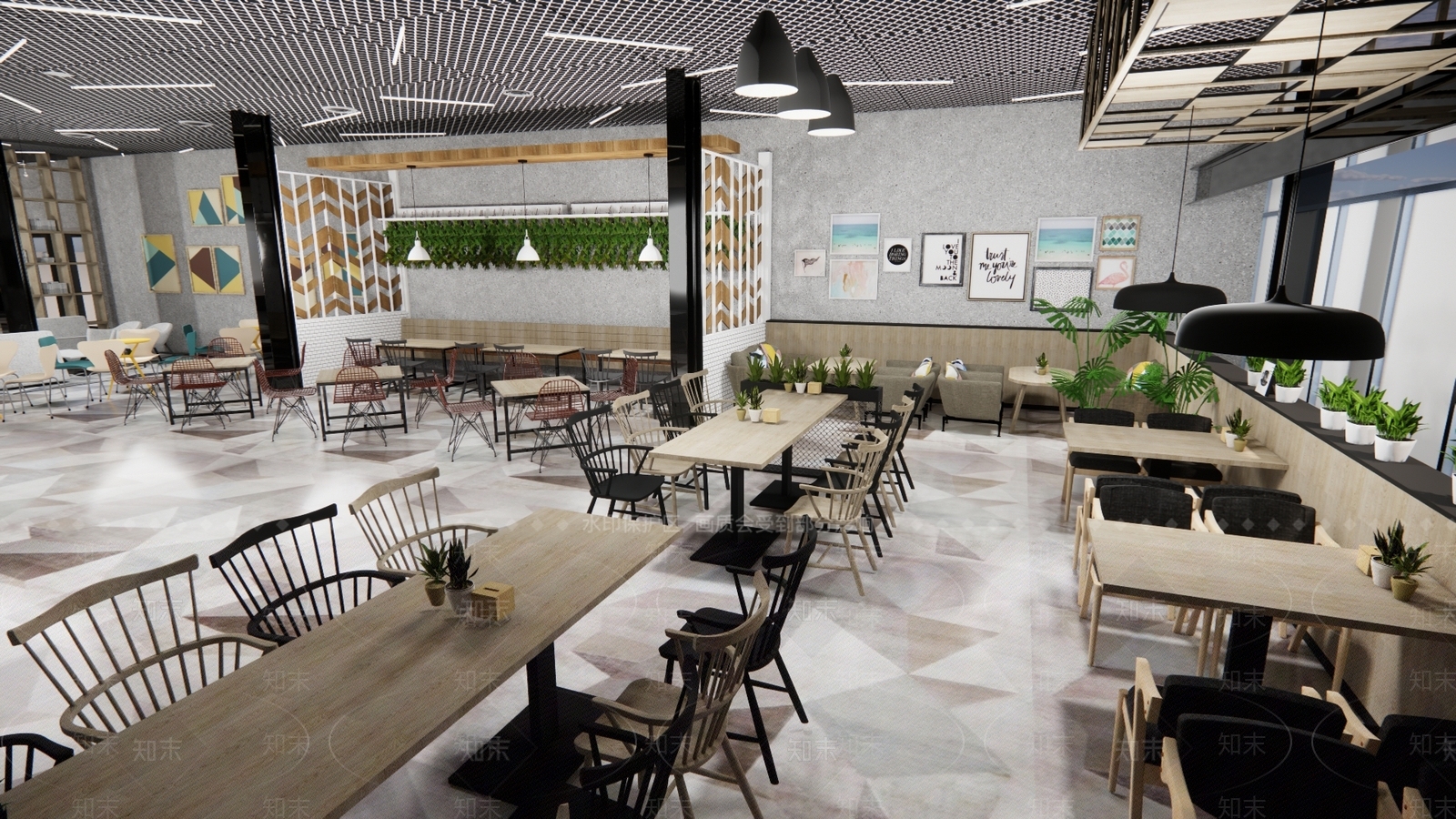 现代风格茶餐厅SU模型下载【ID:1126876659】_知末su模型网