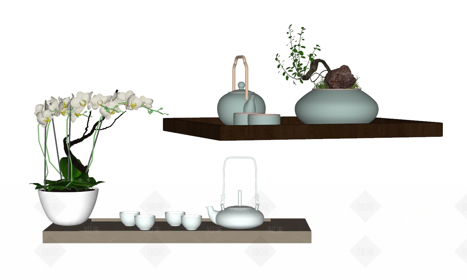 茶具组合SU模型下载【ID:1126954919】