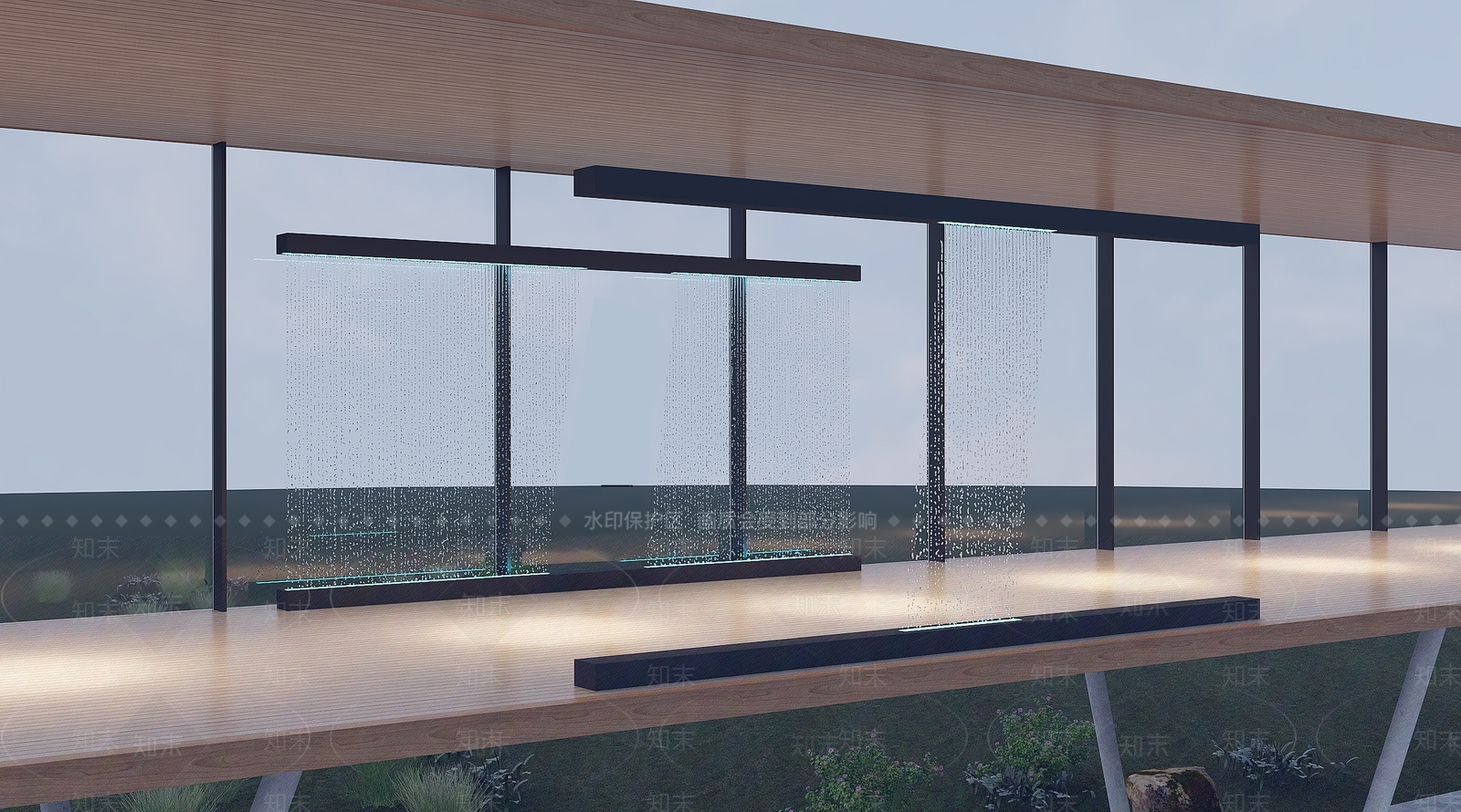 现代水帘幕灯3D模型下载【ID:1126893510】