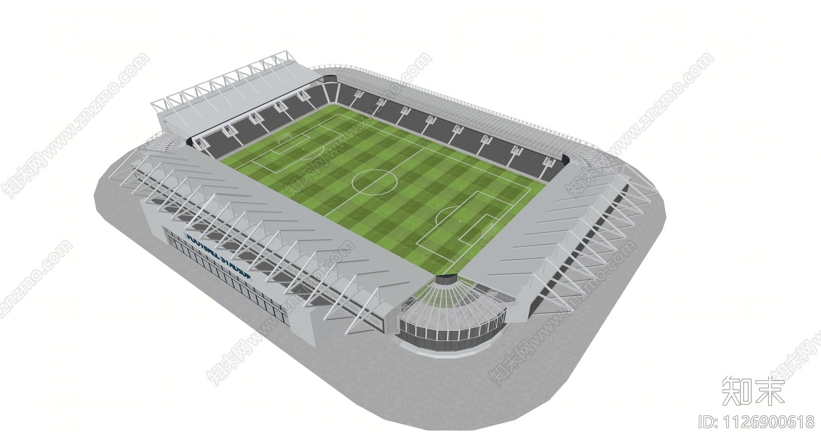 现代足球场SU模型下载【ID:1126900618】