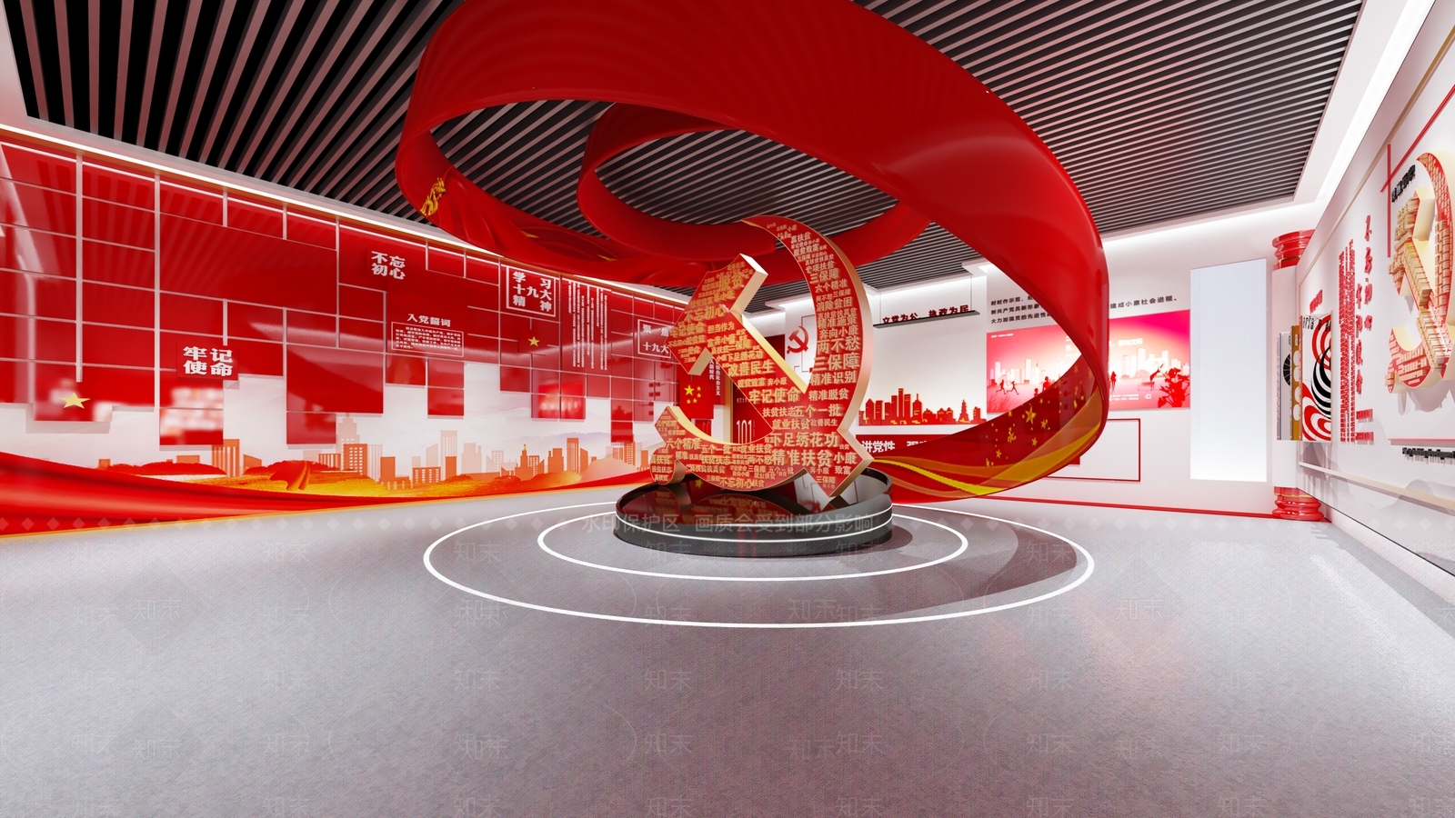 现代党建展厅SU模型下载【ID:1126903394】