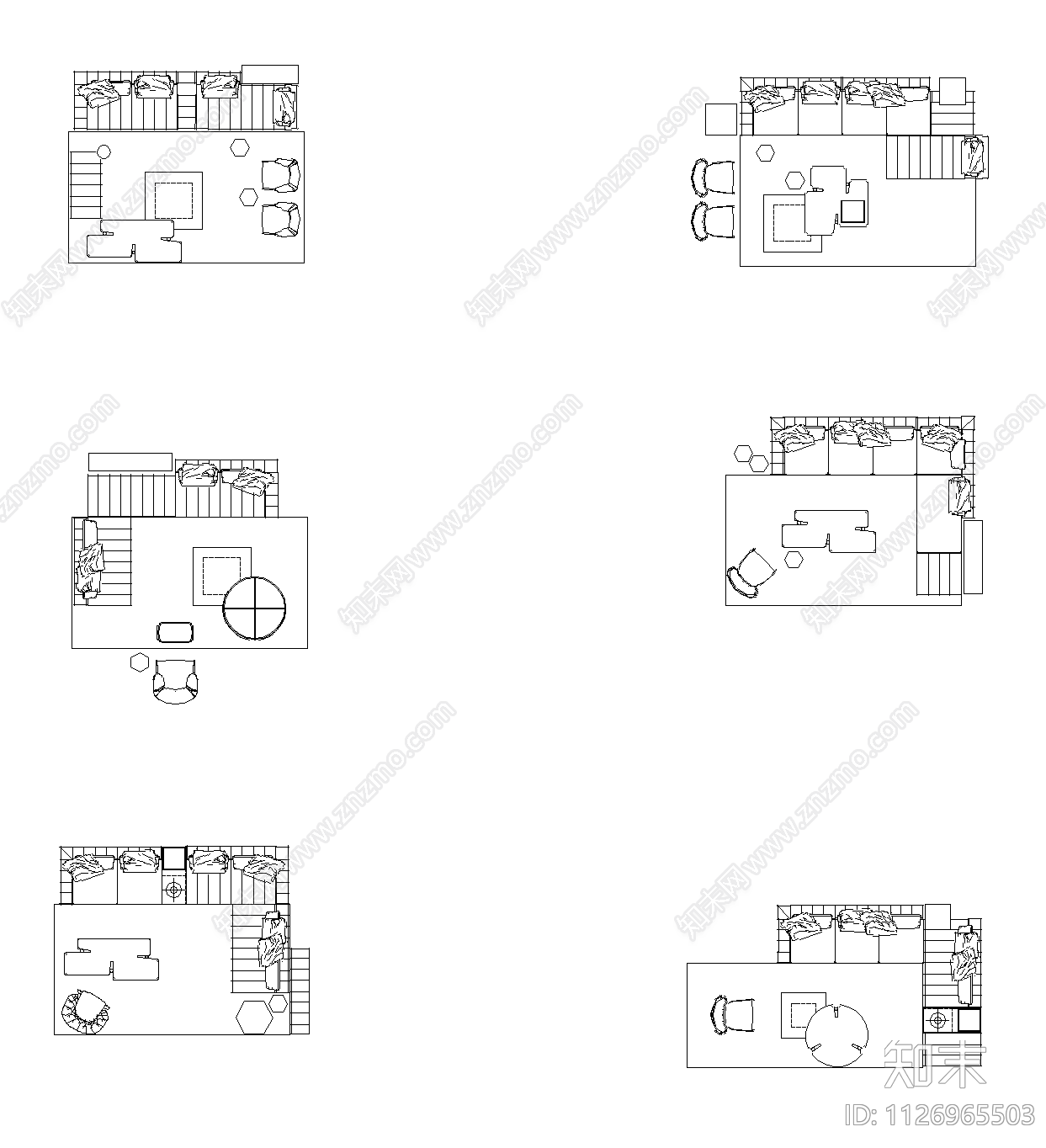 现代外国品牌沙发施工图下载【ID:1126965503】