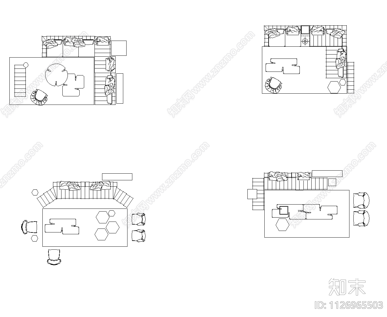 现代外国品牌沙发施工图下载【ID:1126965503】