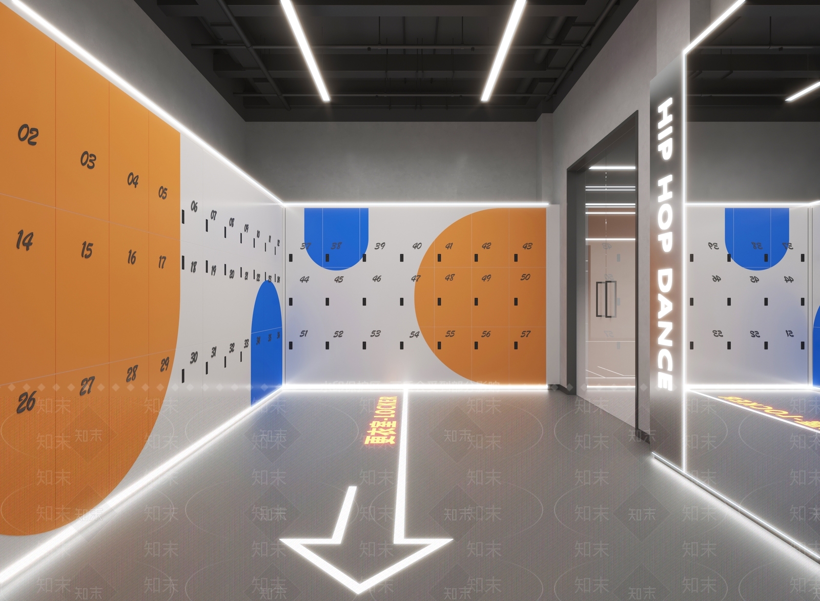 现代健身房更衣室3D模型下载【ID:1126909597】