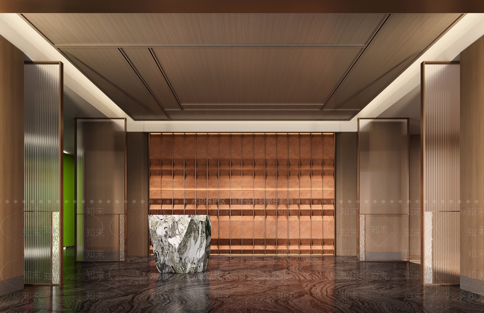 新中式木作展厅3D模型下载【ID:1126910647】