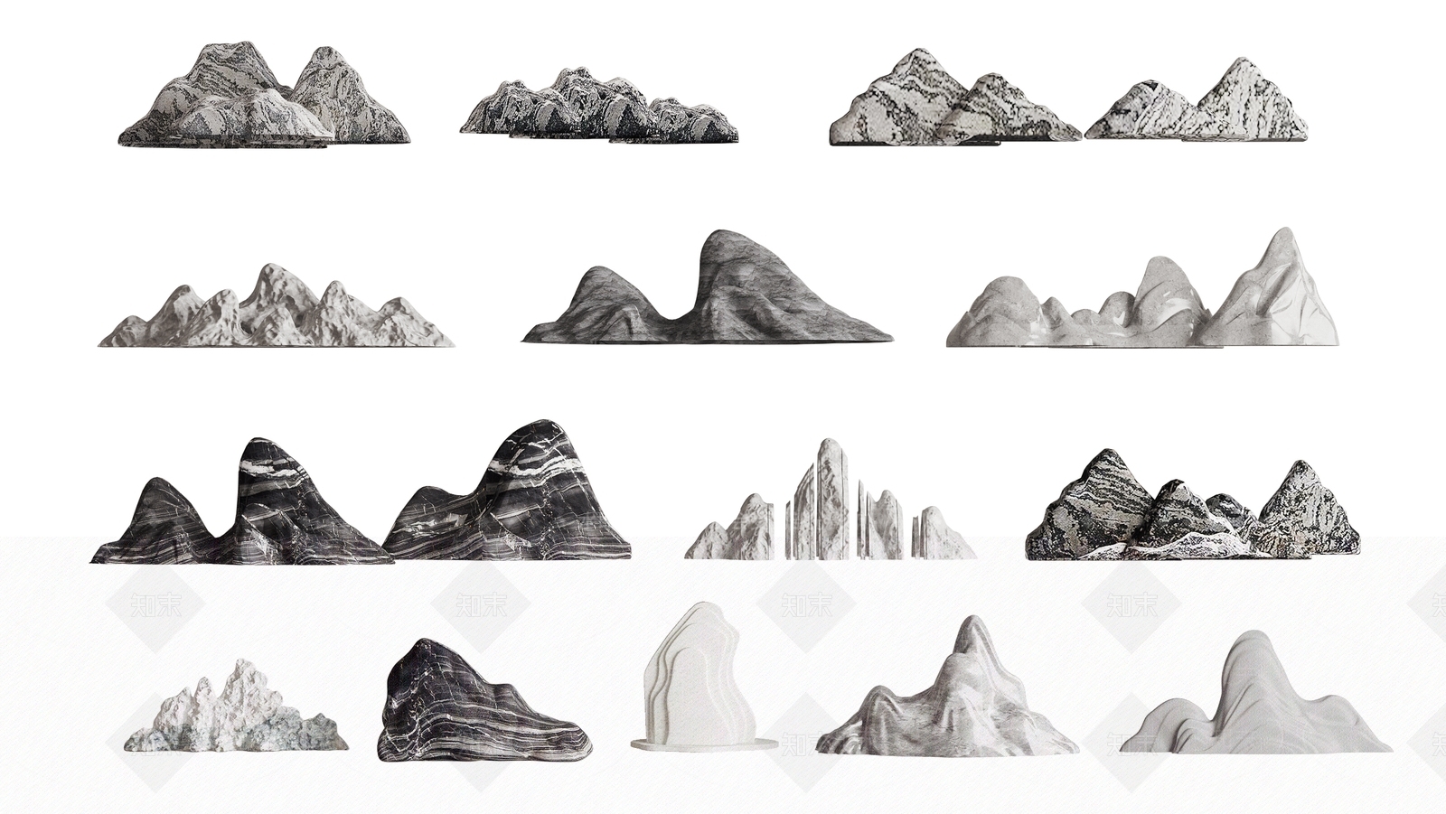 新中式假山3D模型下载【ID:1126911172】