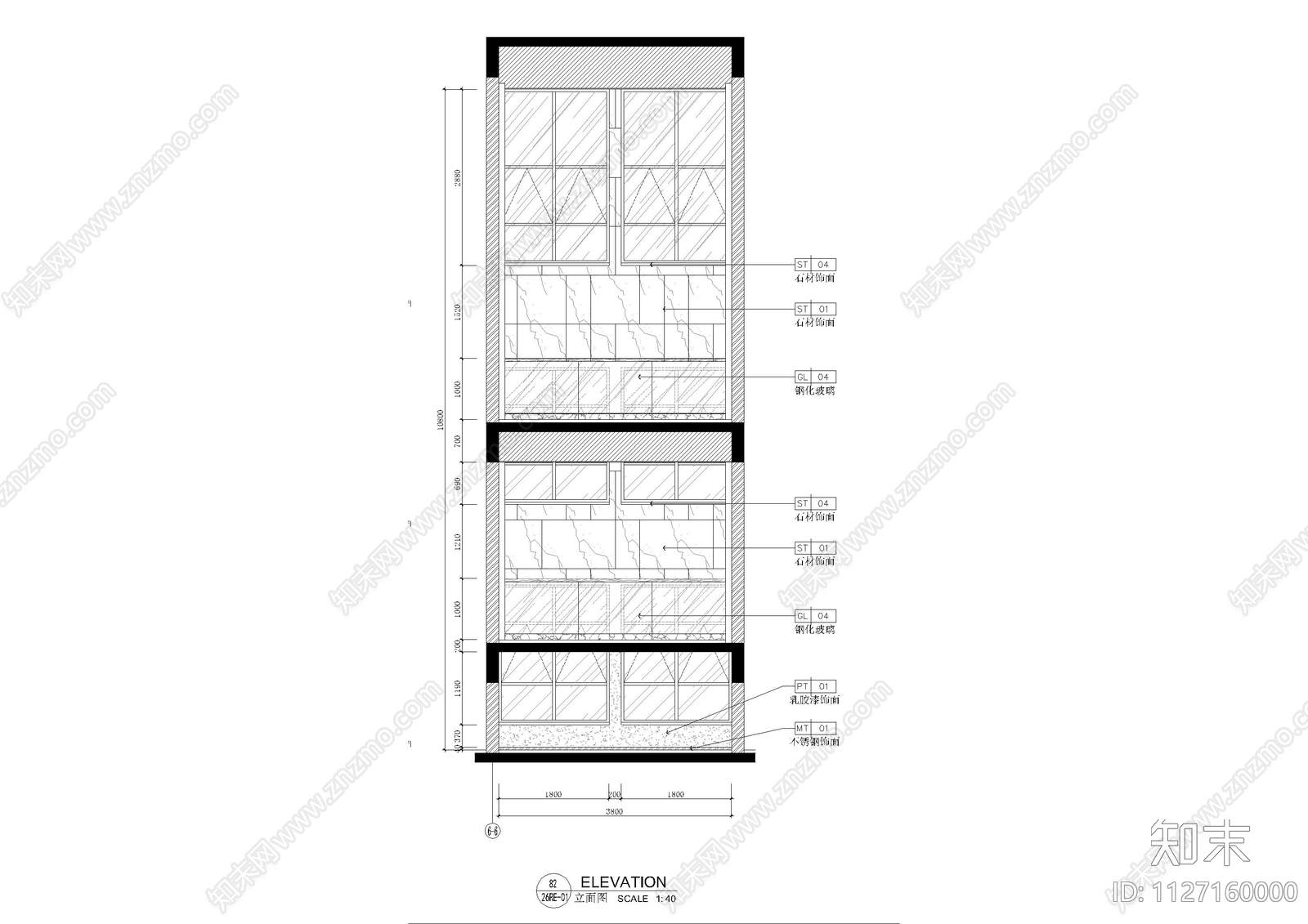 楼梯立面图施工图下载【ID:1127160000】