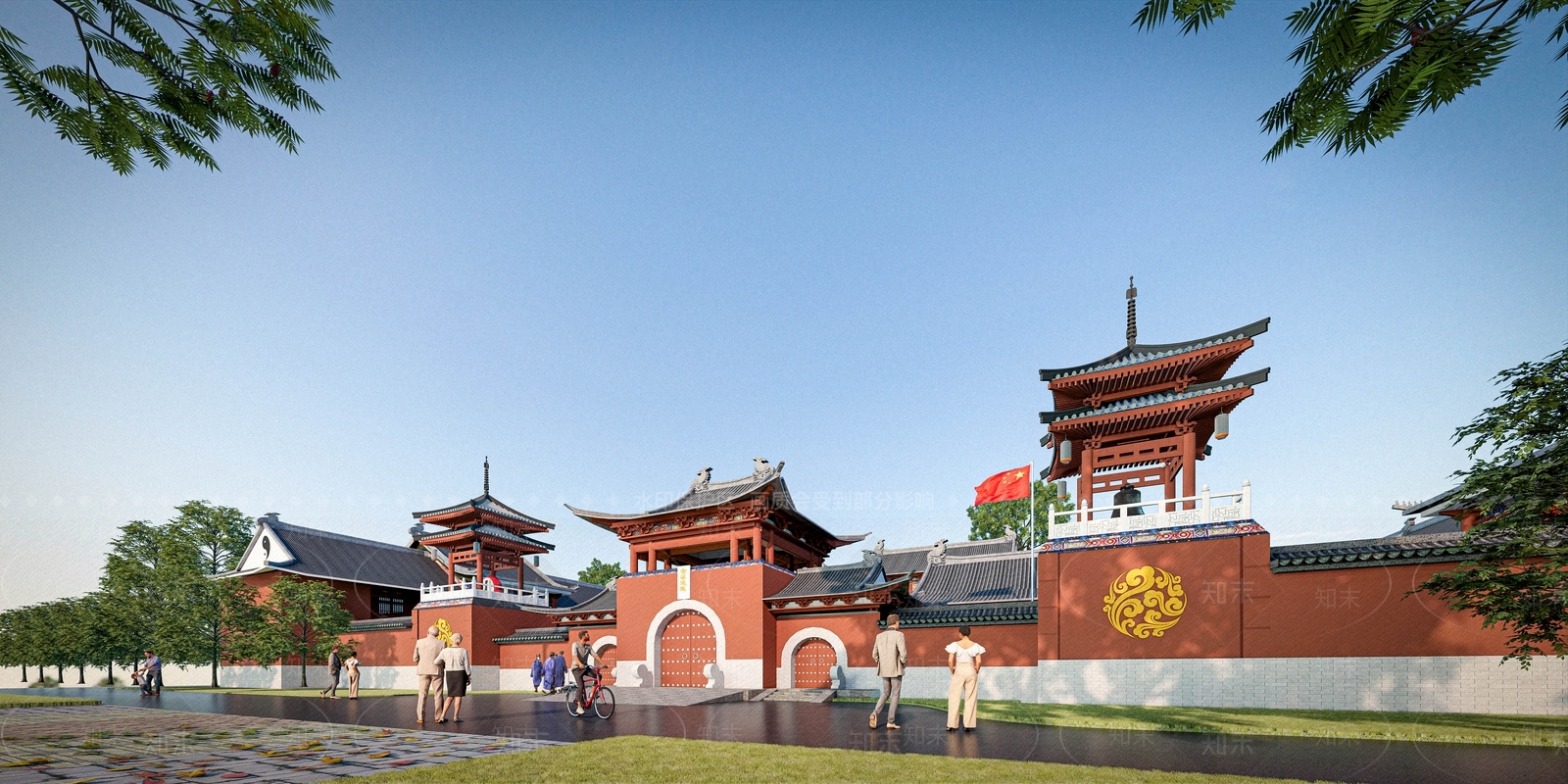 中式寺庙建筑SU模型下载【ID:1126918664】