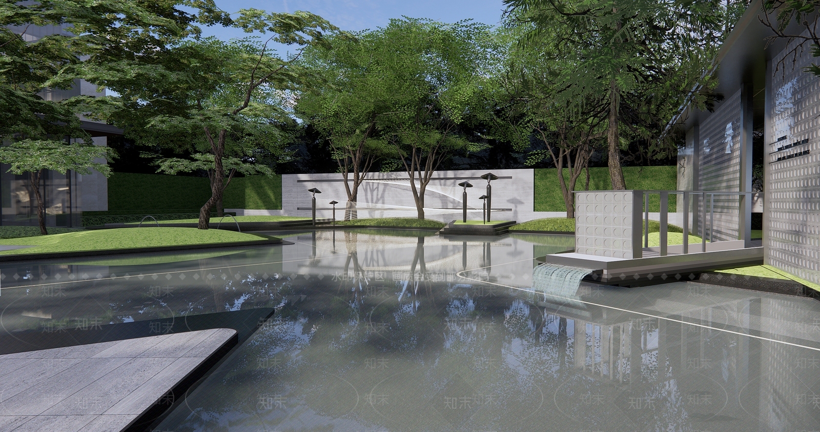 现代庭院景观3D模型下载【ID:1126920926】_知末3d模型网