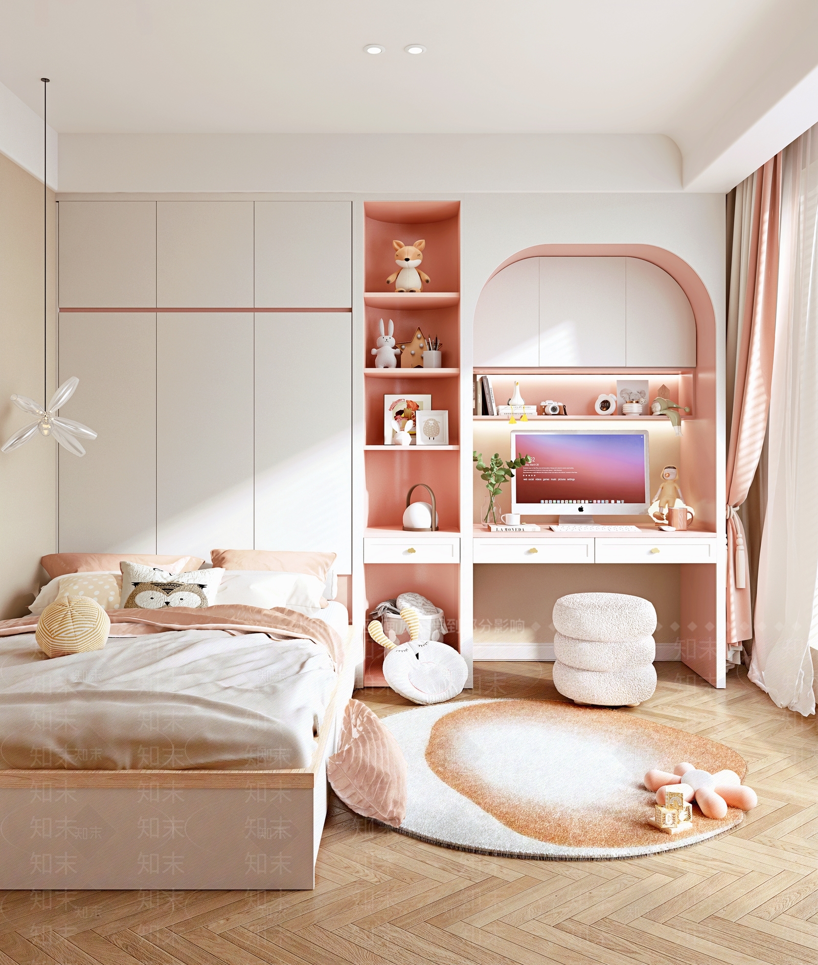 现代榻榻米卧室3d模型下载【id:1126921666】