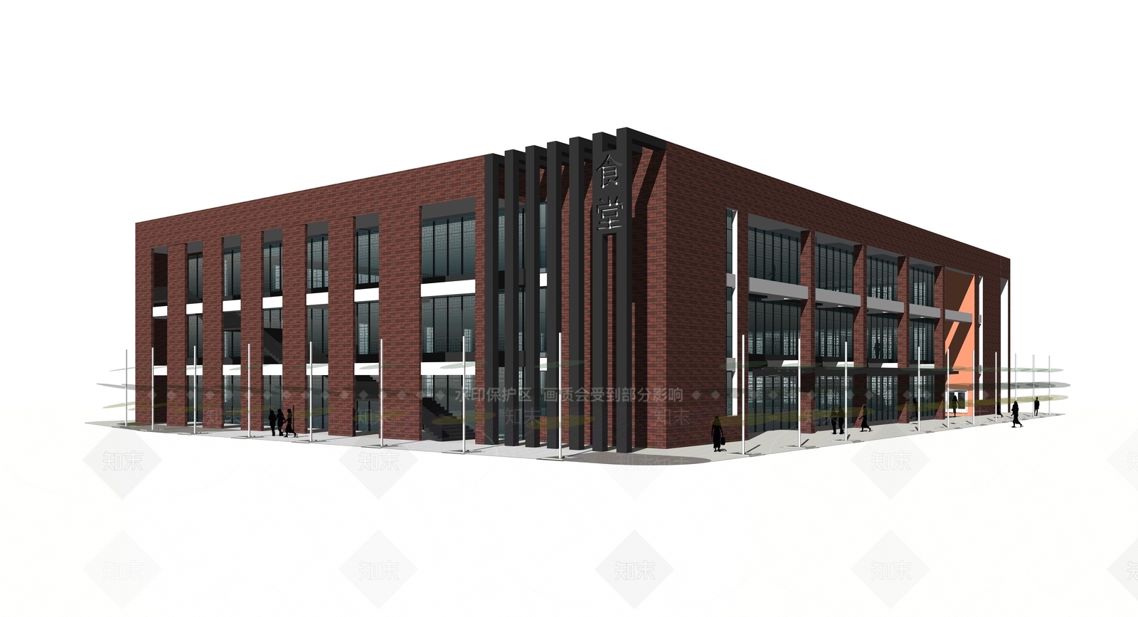 现代食堂SU模型下载【ID:1126927024】