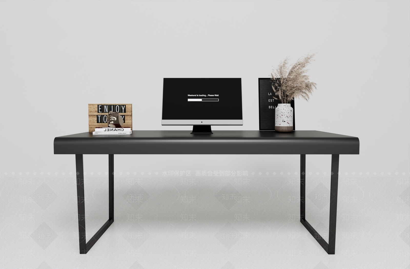 现代电脑桌SU模型下载【ID:1126938129】