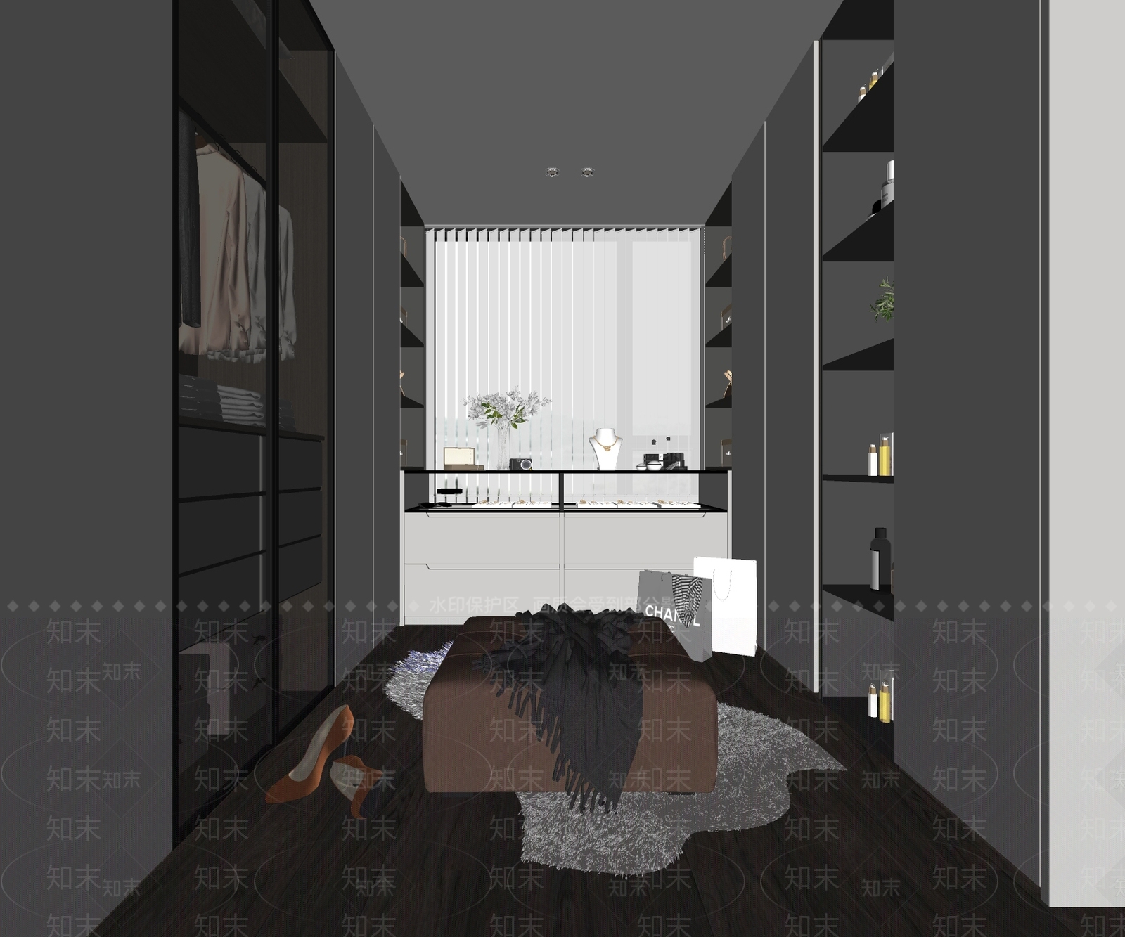 现代衣帽间SU模型下载【ID:1126942048】