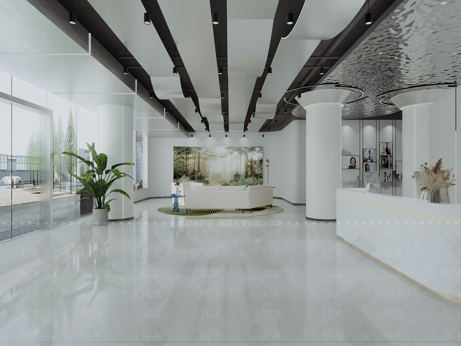 现代科技公司大厅3D模型下载【ID:1126945500】