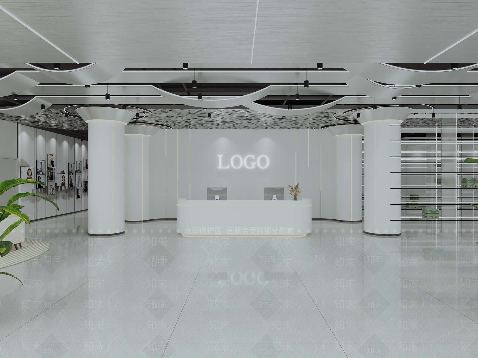 现代科技公司大厅3D模型下载【ID:1126945500】