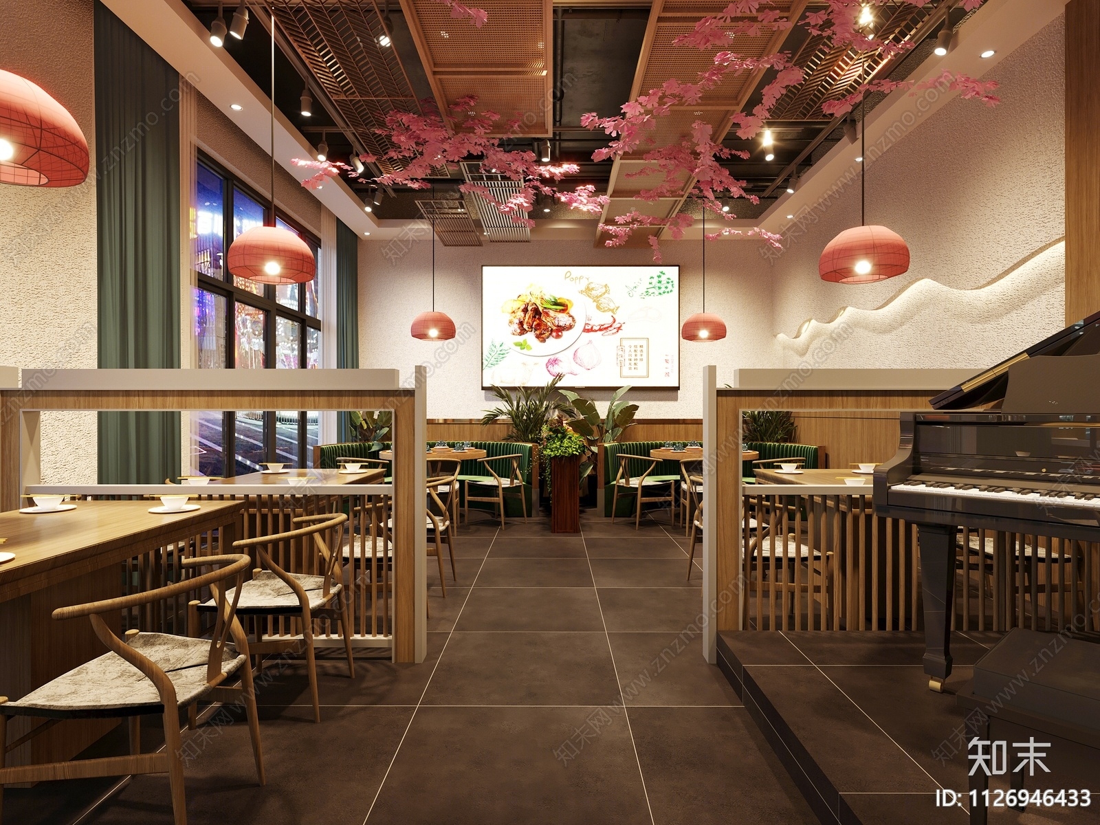 新中式中餐厅3D模型下载【ID:1126946433】_知末3d模型网