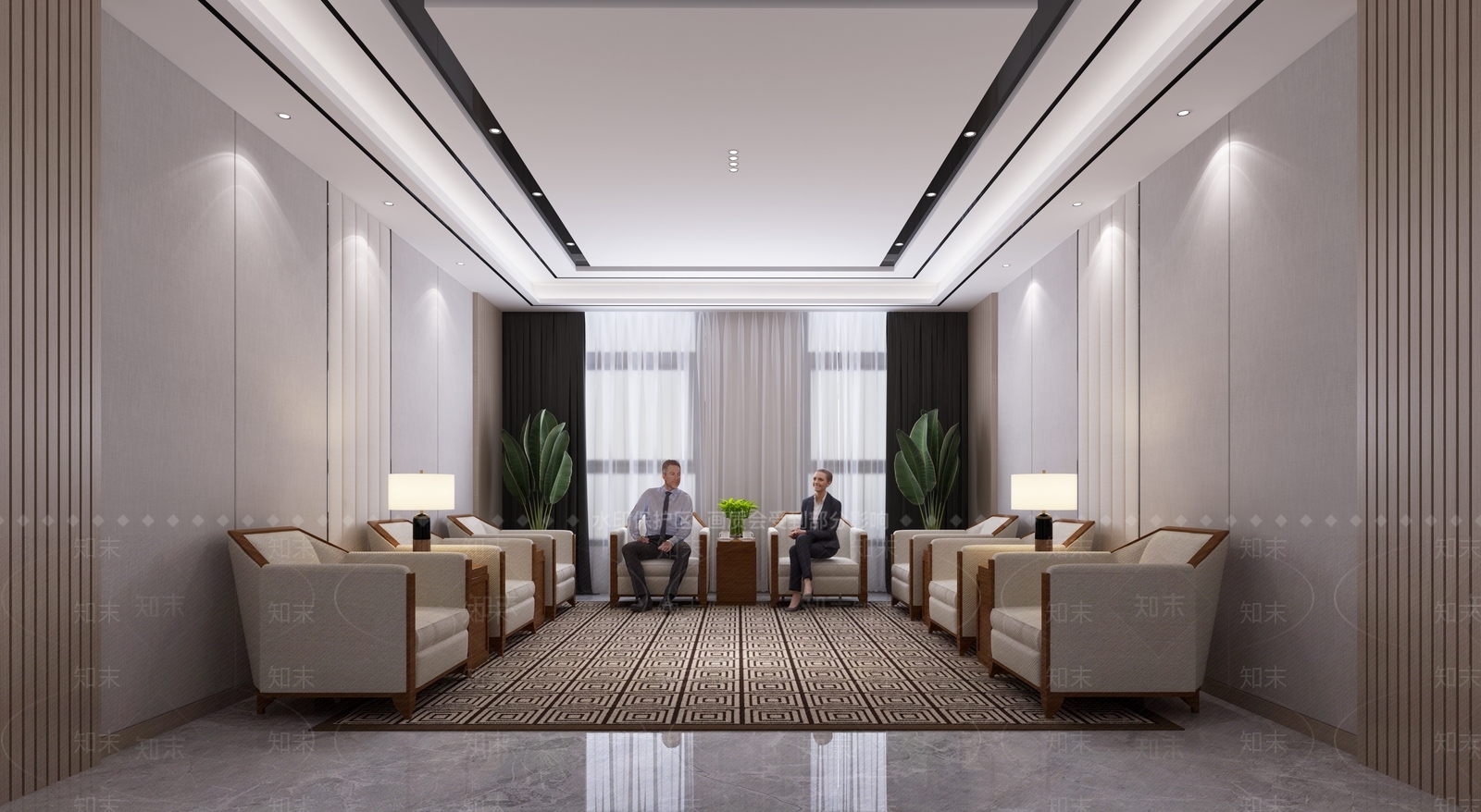 现代VIP洽谈室3D模型下载【ID:1126946640】