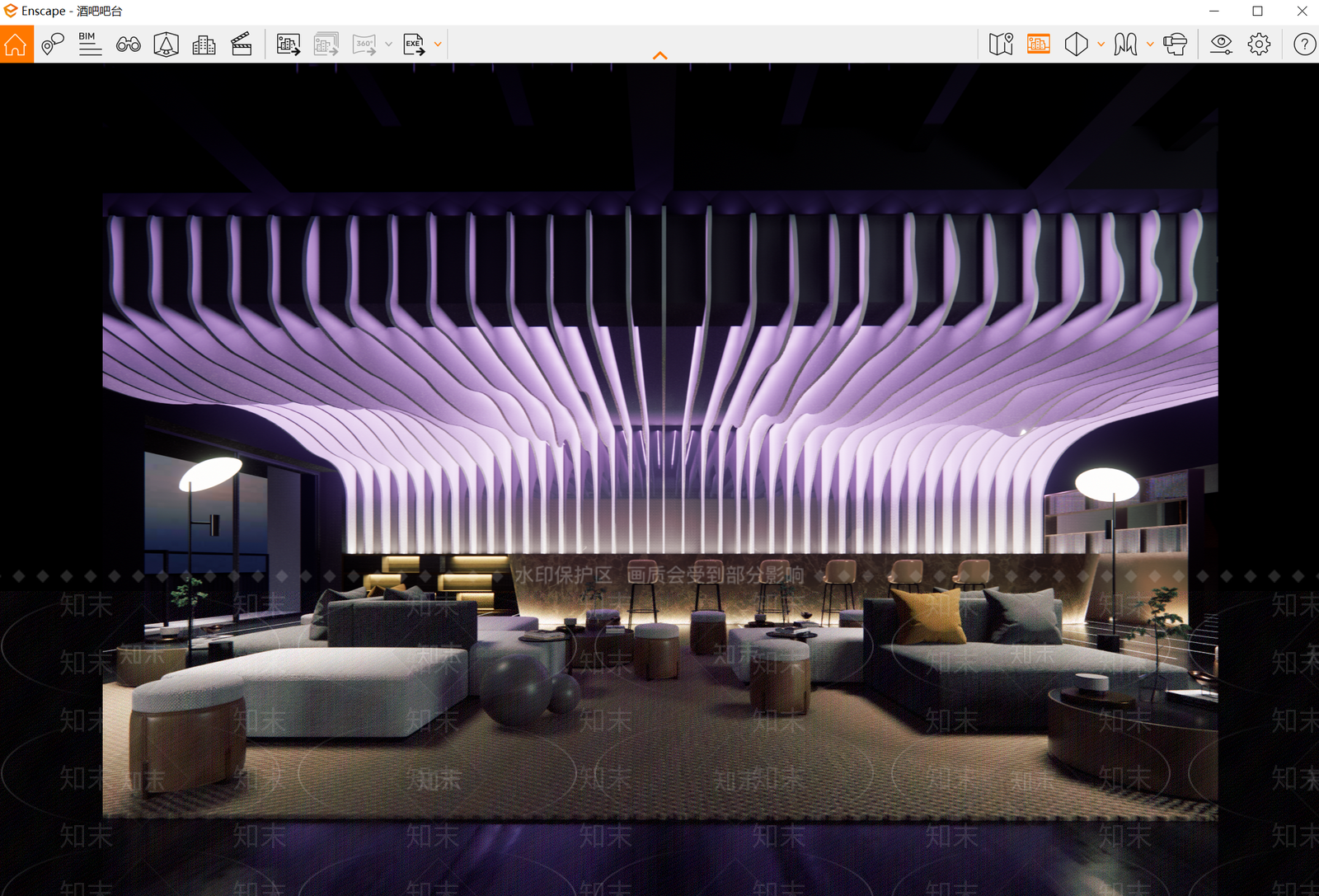现代酒吧SU模型下载【ID:1126947091】