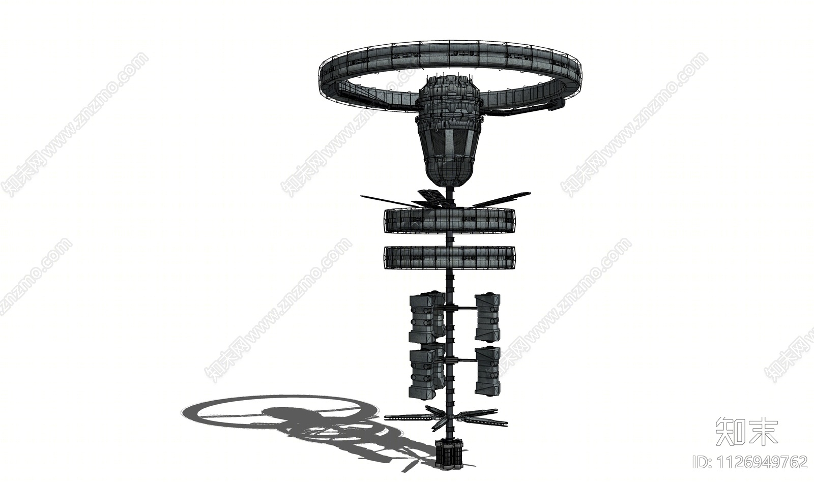 现代科幻空间站SU模型下载【ID:1126949762】