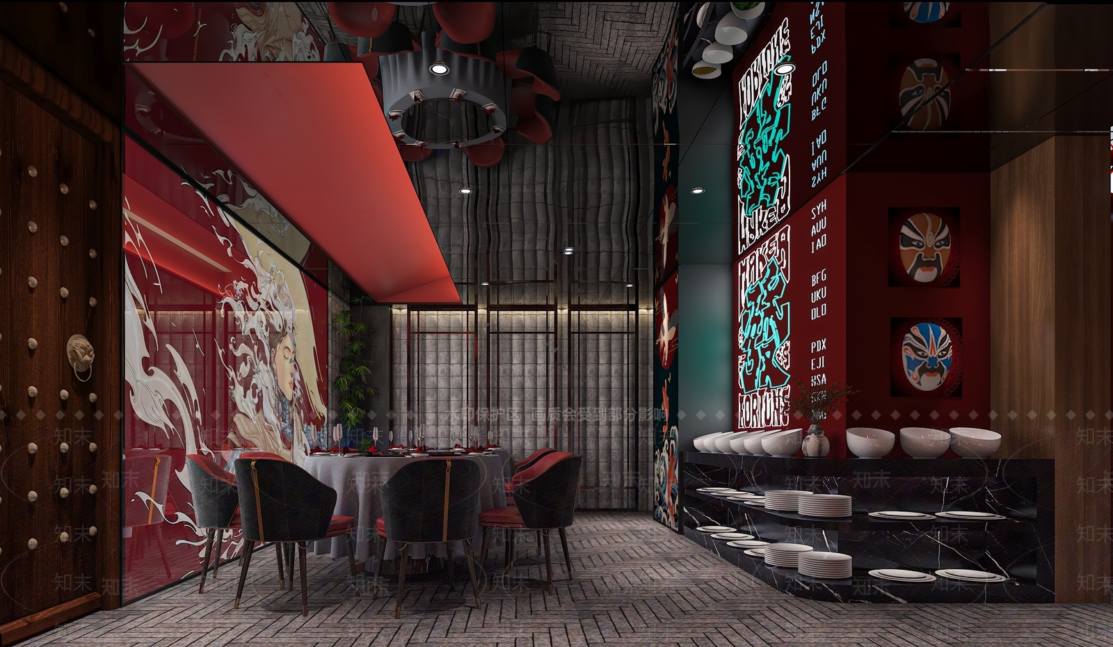 工业风火锅店3D模型下载【ID:1126952599】