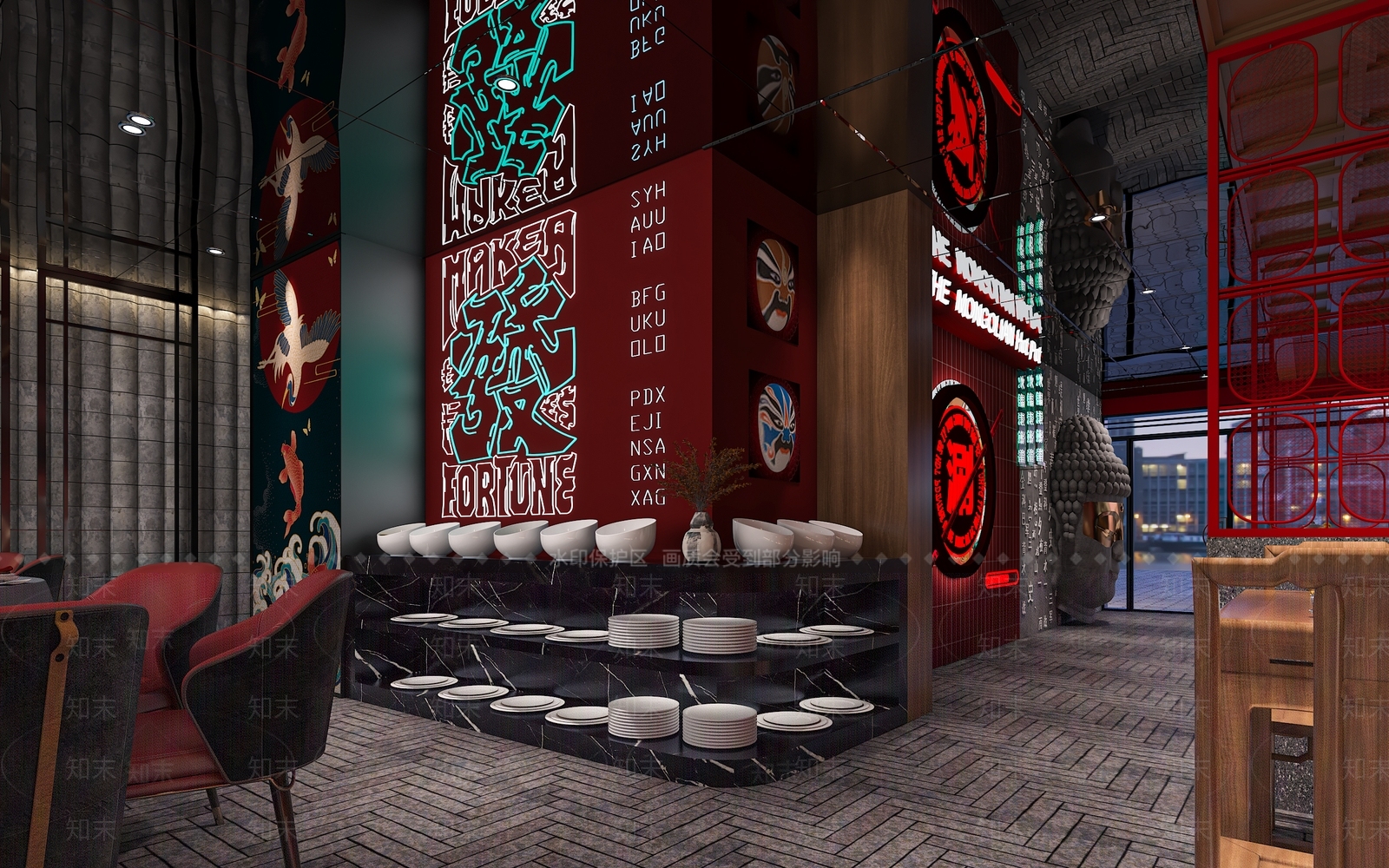 工业风火锅店3D模型下载【ID:1126952599】