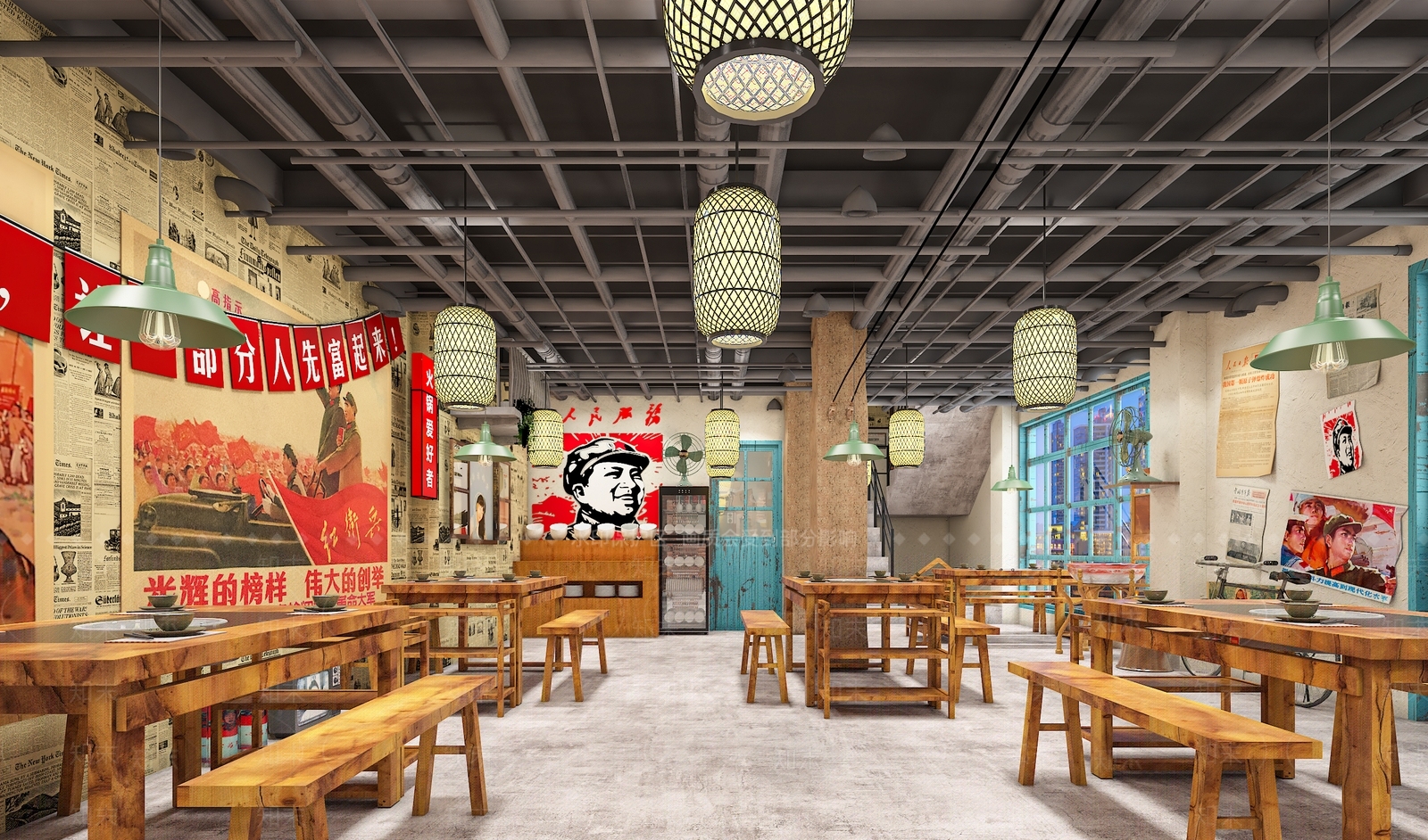 中式复古火锅店3D模型下载【ID:1126952644】