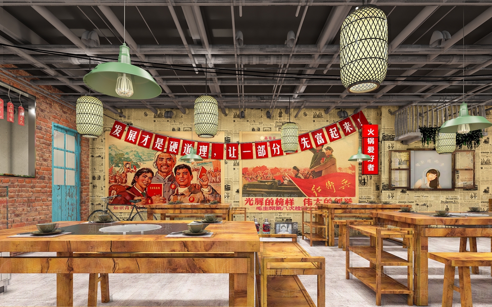 中式复古火锅店3D模型下载【ID:1126952644】_知末3d模型网