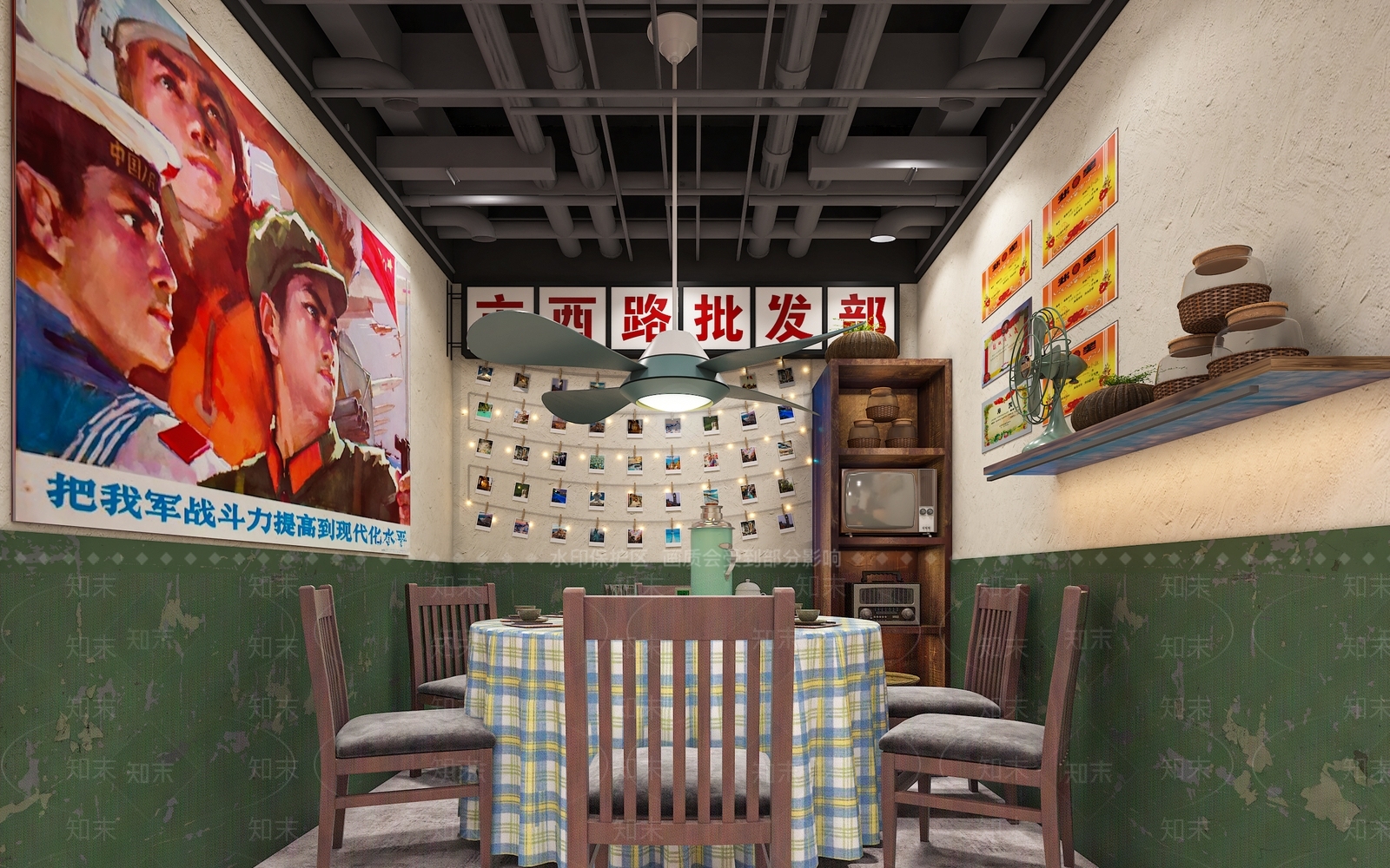 工业风火锅店3D模型下载【ID:1126952626】