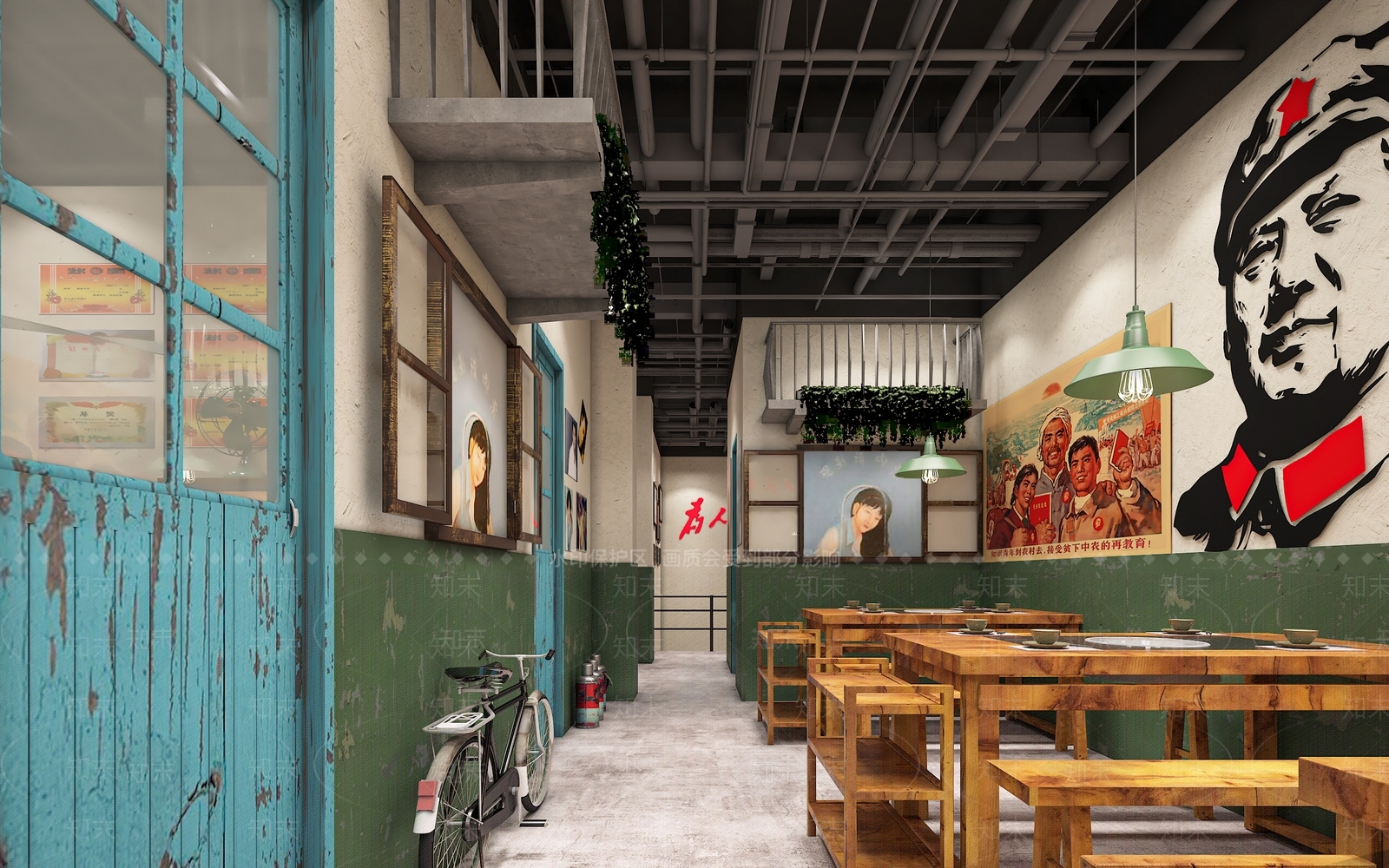 工业风火锅店3D模型下载【ID:1126952607】