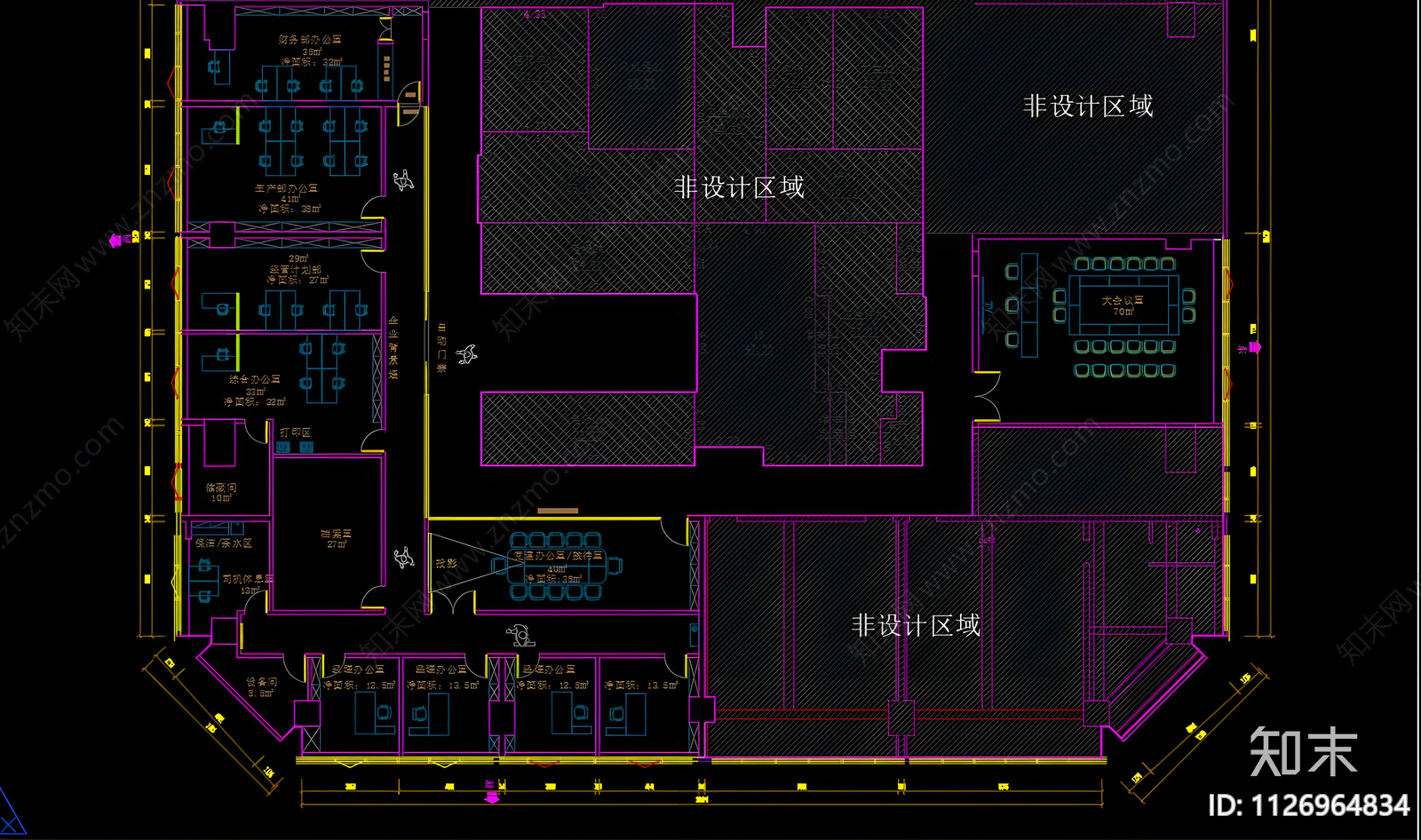 办公室CADcad施工图下载【ID:1126964834】