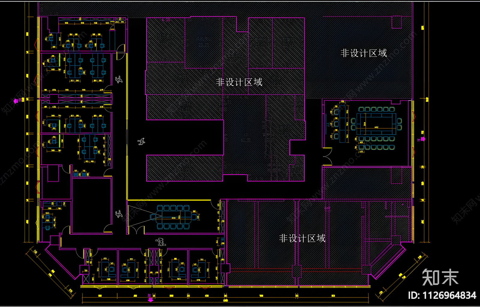 办公室CADcad施工图下载【ID:1126964834】