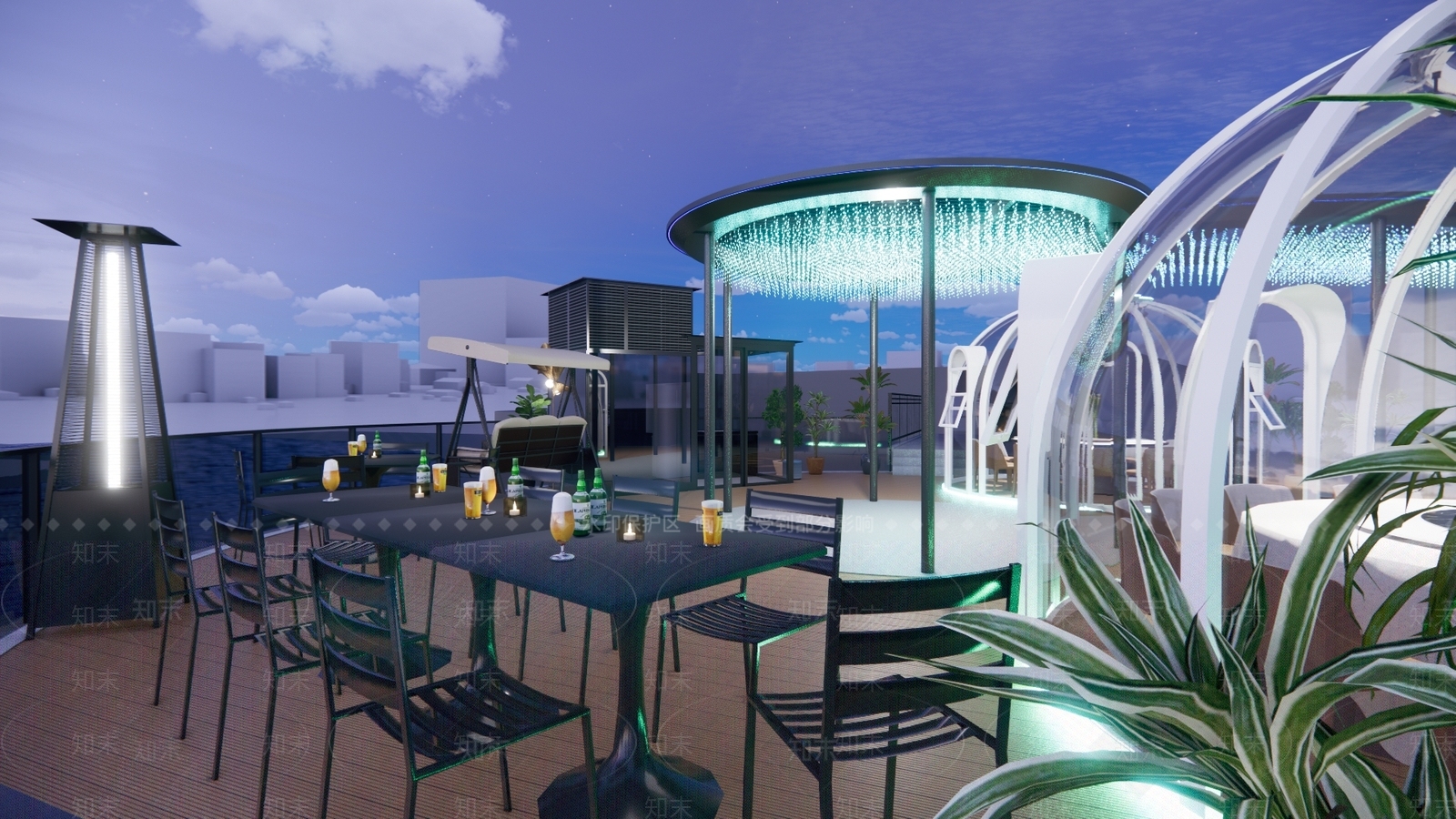 现代西餐厅SU模型下载【ID:1126965323】