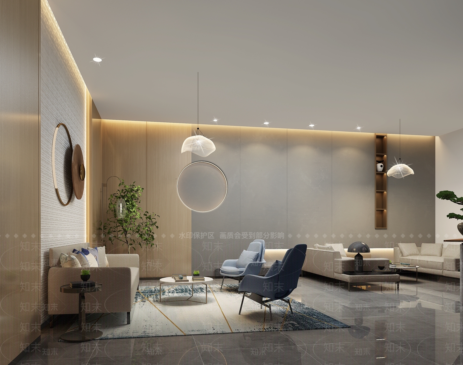现代会所前台3D模型下载【ID:1126967524】_知末3d模型网