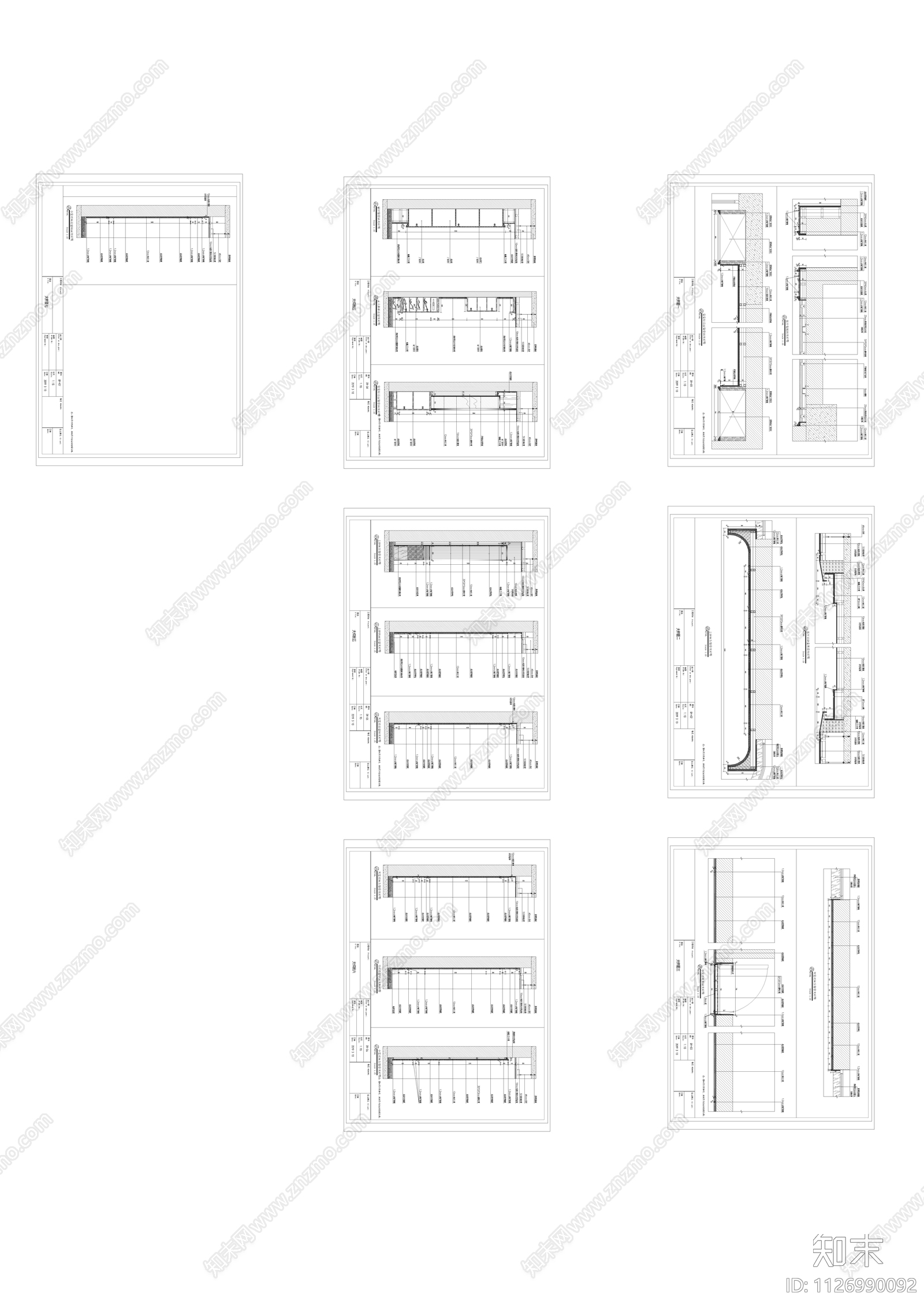 新中式大平层cad施工图下载【ID:1126990092】