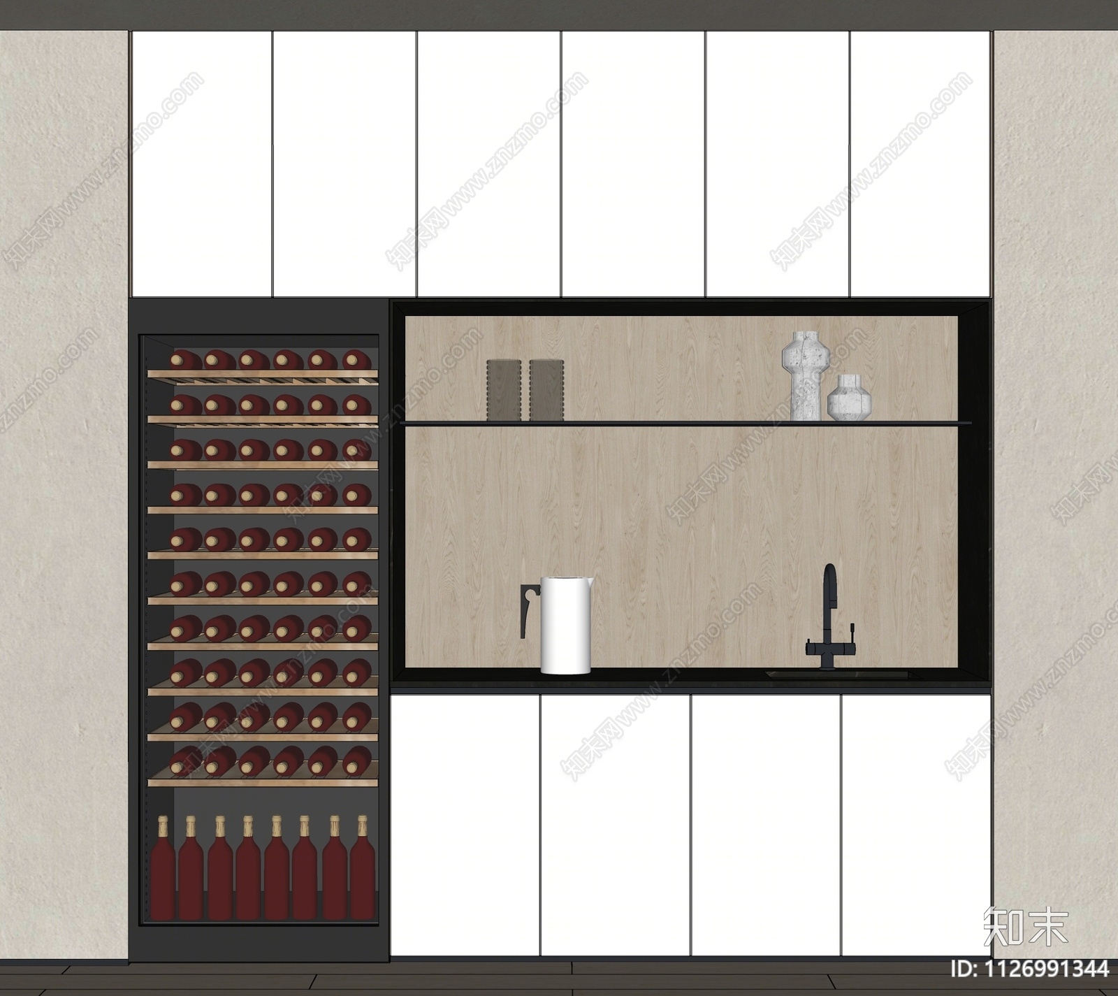 现代红酒柜SU模型下载【ID:1126991344】