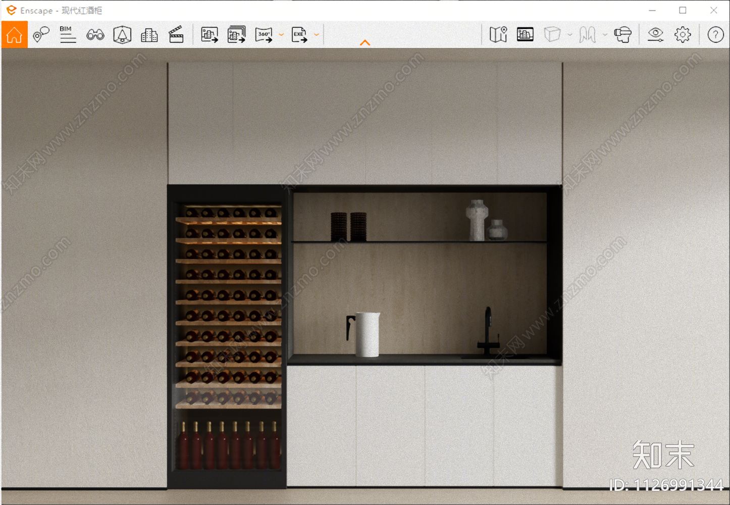 现代红酒柜SU模型下载【ID:1126991344】