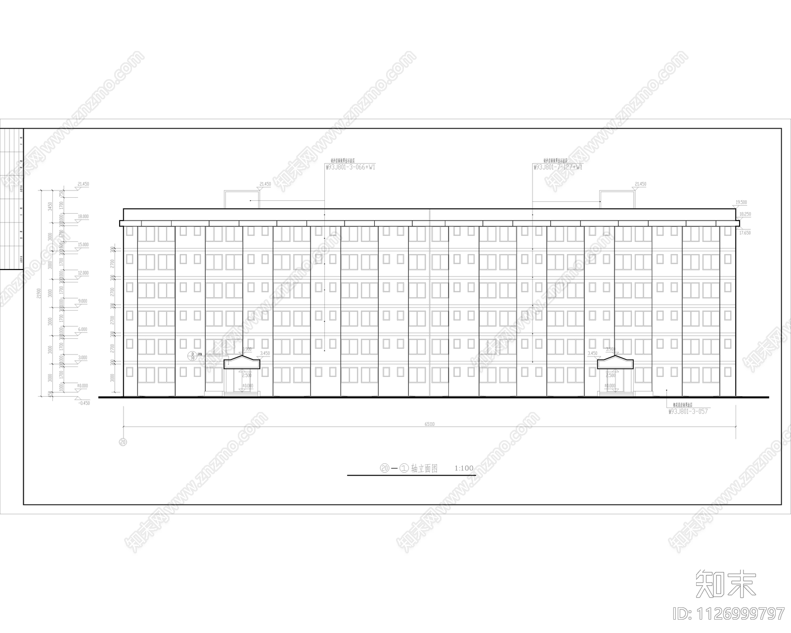 现代宿舍公寓建筑cad施工图下载【ID:1126999797】