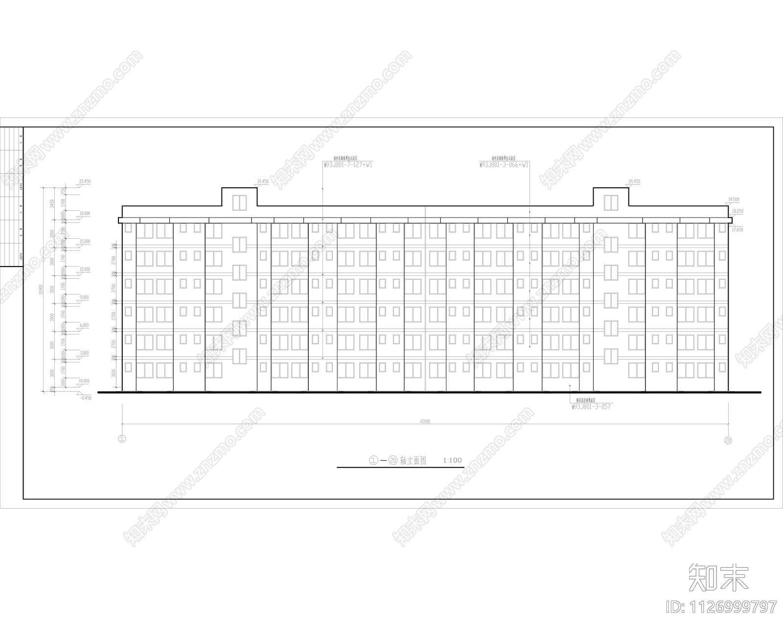 现代宿舍公寓建筑cad施工图下载【ID:1126999797】