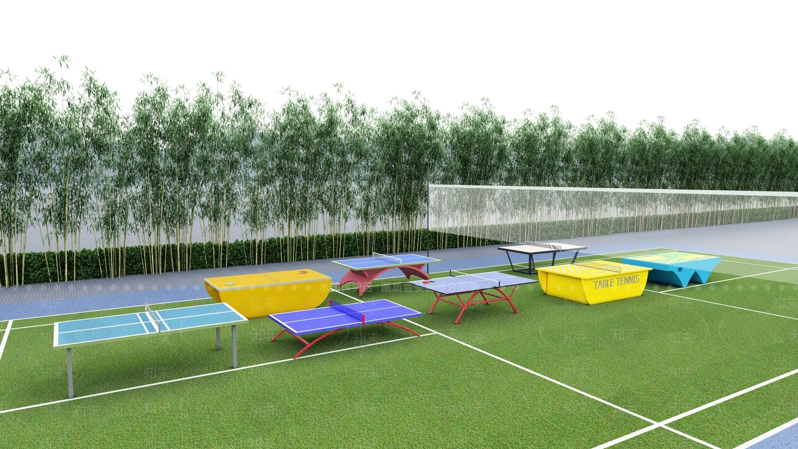 现代乒乓球桌SU模型下载【ID:1127004671】