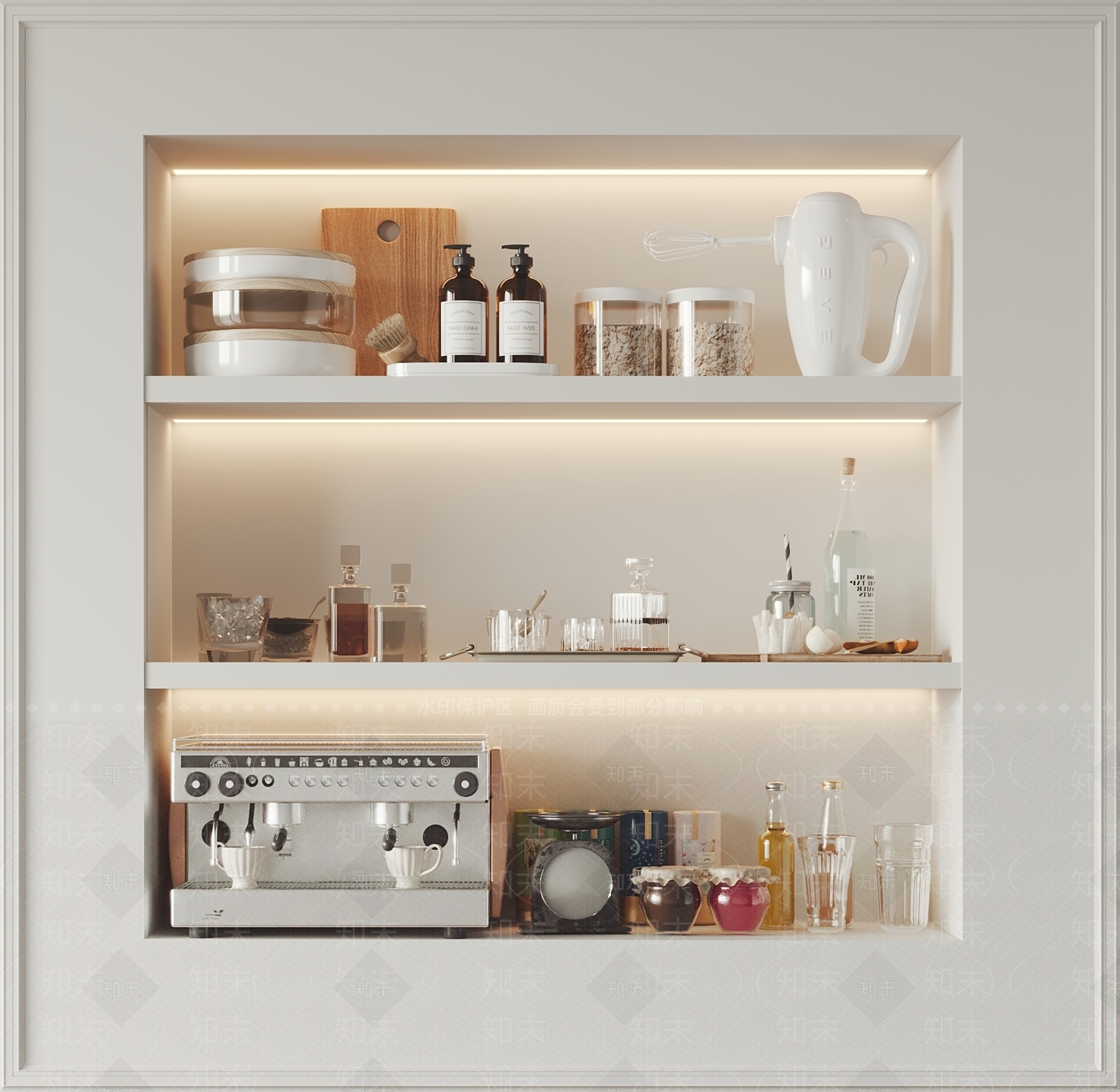厨房用品组合SU模型下载【ID:1127008797】