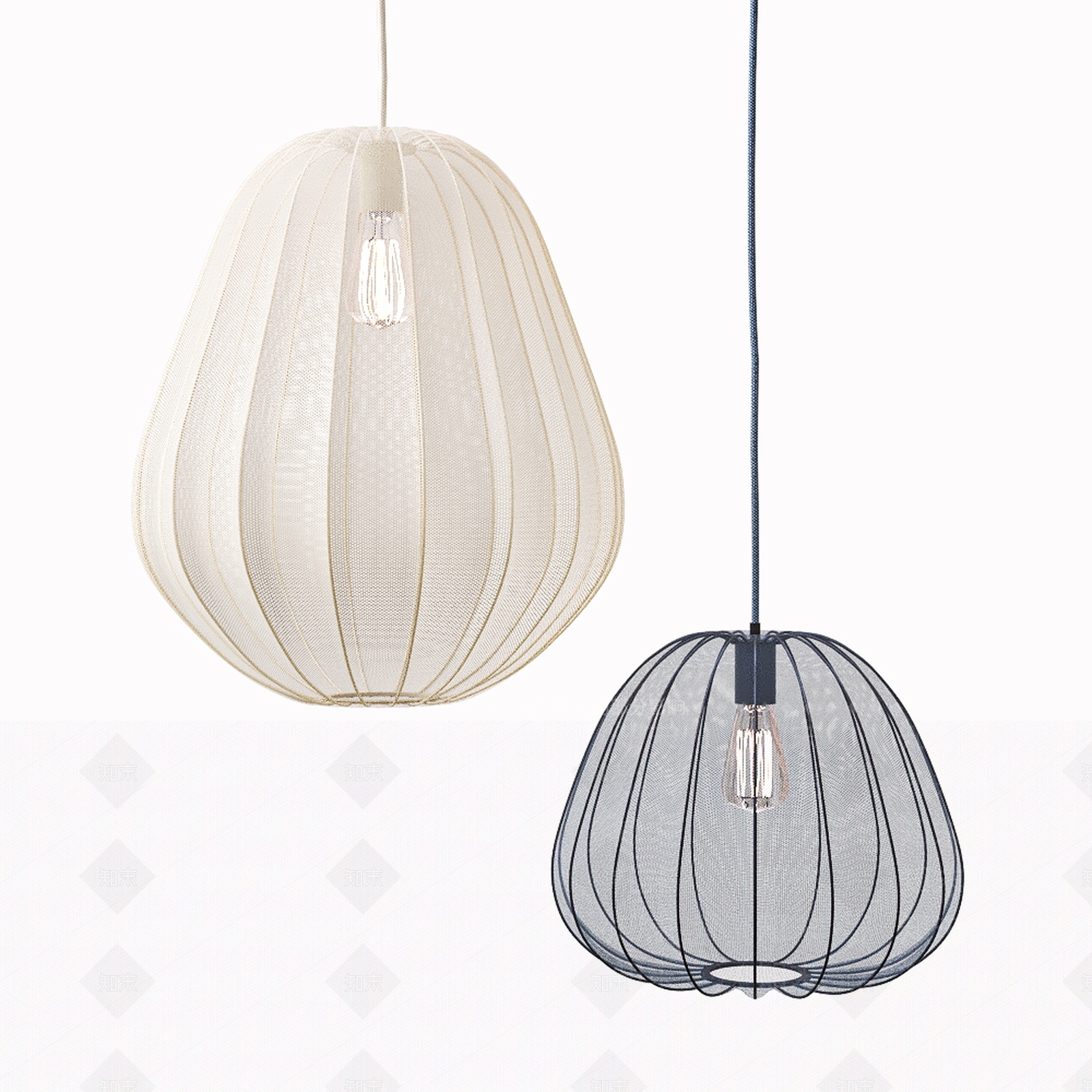 现代灯罩吊灯3D模型下载【ID:1127019344】