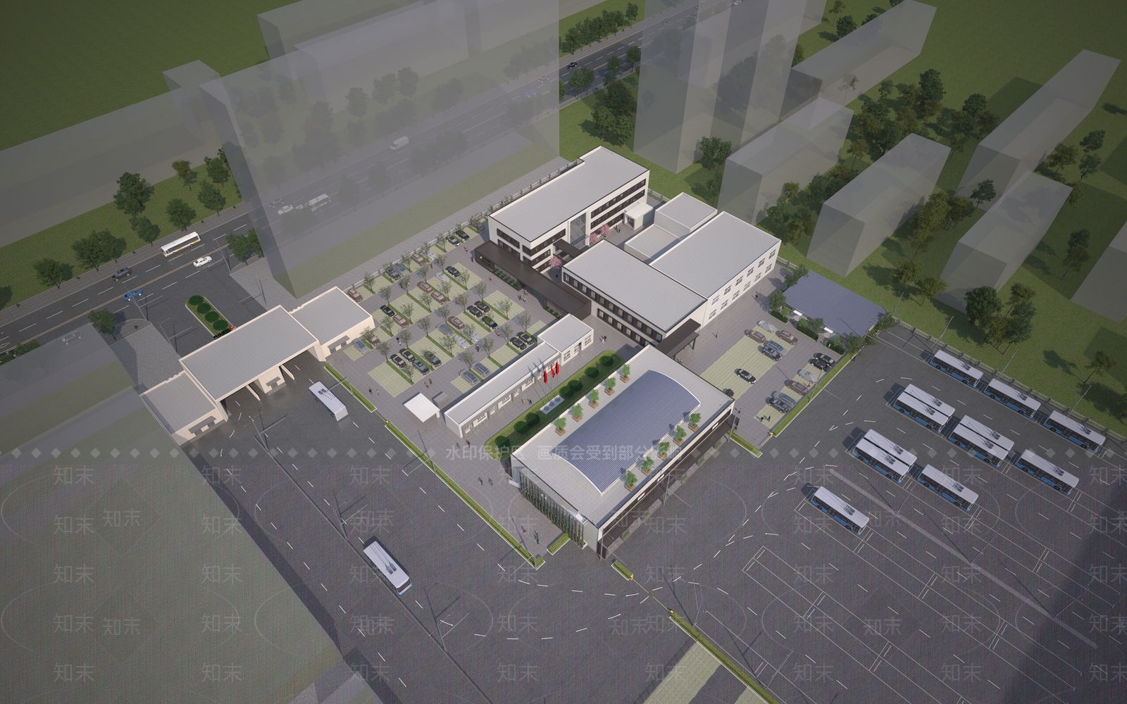 现代公交站总站3D模型下载【ID:1127021852】_知末3d模型网