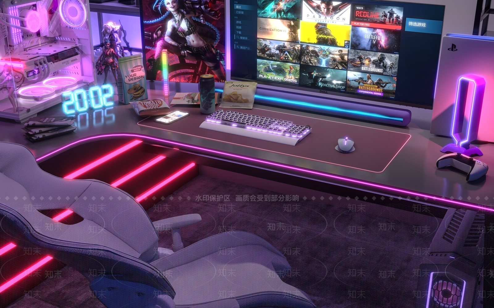 现代电竟房3D模型下载【ID:1127022965】