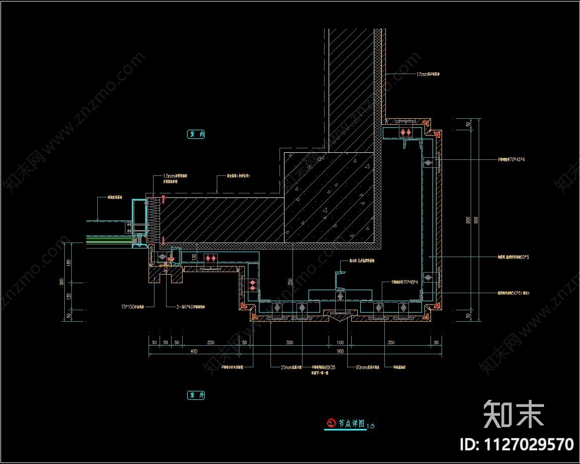 干挂湿贴大理石施工图下载【ID:1127029570】