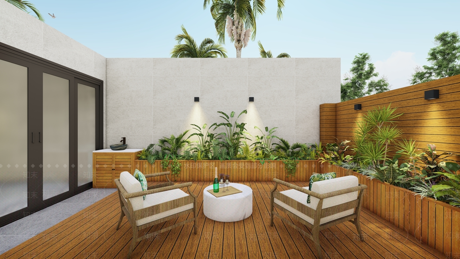 现代屋顶花园SU模型下载【ID:1127035914】