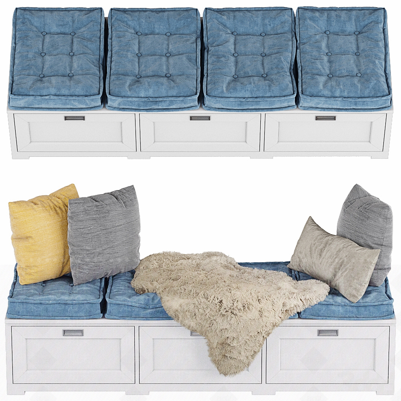 现代飘窗垫3D模型下载【ID:1127034337】